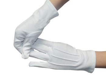 1001M White Gloves (med) . KMC