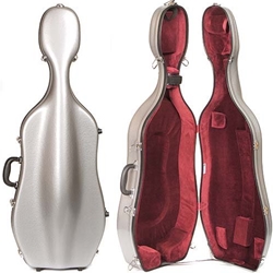 CACL18P-SLV Eastman 4/4 Fiberglass Cello Case-Pebble Silver