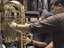 soldering a tuba