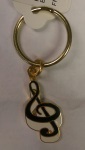 FPK531GWT Treble Clef Key Chain (black and white) . Harmony