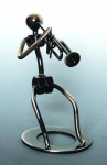 461157 Metal Trumpet Player Sculpture . Music Treasures