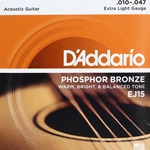 EJ15 Guitar Strings (phosphore bronze, extra light) . D'Addario