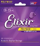 11100 Polyweb 80/20 Bronze Acoustic Guitar Strings (medium gauge) . Elixir