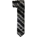 Aim 6383 Skinny Sheet Music Tie (black) . AIM