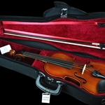 Eastman CA1301E 1/8 Size Violin Shaped Case - Black W/Red