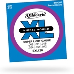 EXL120 Guitar Strings (nickel, super light) . D'Addario