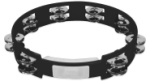 TC4010 Tambourine (10", black, double row) . Rhythm Tech