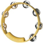 TC4050 Tambourine (10", yellow, double row) . Rhythm Tech