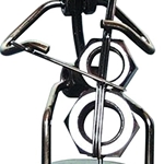 461159 Metal Cello Player Sculpture . Music Treasures