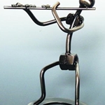 461154 Metal Flute Player Sculpture . Music Treasures