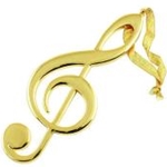 39133 G-Clef Ornament (gold) . Aim