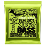 2856 Regular Slinky Custom Gauge Bass Guitar Strings (med. scale, roundwound 45-105) . Ernie Ball