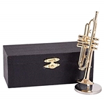 Music Treasures 400003 Trumpet Miniature (4 3/4") w/Case and Stand
