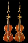 Harmony FPE543GM Stradivarius Violin Earrings (mahogany)
