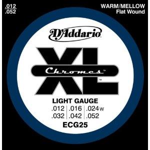 ECG25 Chromes Guitar Strings (flat wound, light) . D'Addario