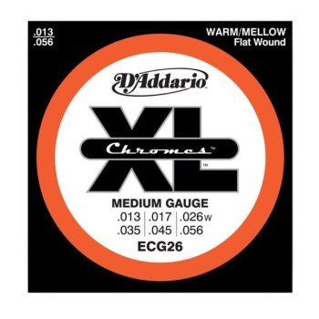 ECG26 Chromes Guitar Strings (flat wound, medium) . D'Addario