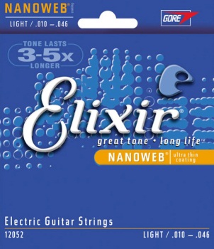 12052 Nanoweb Guitar Strings (light, coated) . Elixir