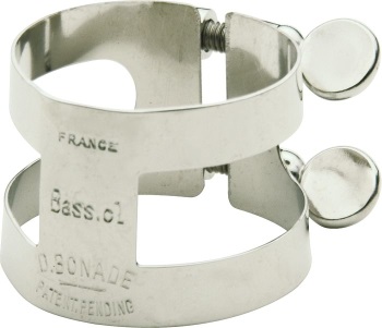 2253U Bass Clarinet Ligature (Inverted, Nickel) . Bonade