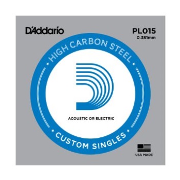 D'Addario PL015 Lock Twist Plain Steel Strings