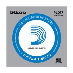 D'Addario PL017 Lock Twist Plain Steel Strings (B 2nd String)