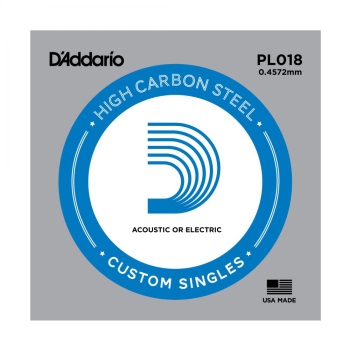 D'Addario PL018 Lock Twist Plain Steel Strings