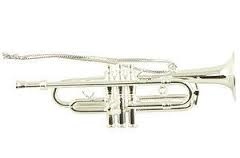 Aim 39137 Silver Trumpet Ornament (3.5")