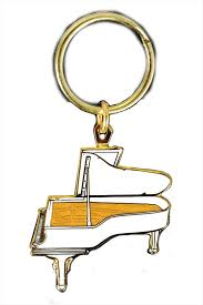 Harmony FPK529GWT Steinway Piano Keychain (gold and white)