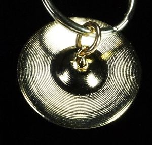 FPK538G Cymbal Keychain . Harmony Jewelry