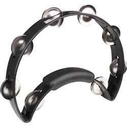 RT1210 Half-Moon Solo Tambourine (10", black, single row) . Rhythm Tech