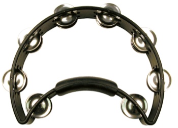 RT1010 Half-Moon Double Row Tambourine (10", black) . Rhythm Tech