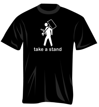 100378_M Take A Stand T-Shirt (black, medium) . Music Treasures
