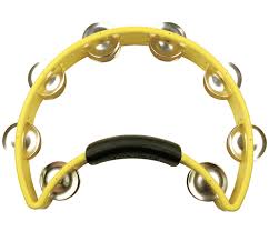 RT1050 Half Moon Tambourine (yellow, nickel jingles) . Rhythm Tech