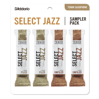 DSJ-K2M Select Jazz Tenor Saxophone Sampler Pack (2M,2H, filed/unfiled) . D'Addario