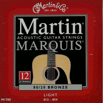 Martin Marquis M170012 Marquis 12-String Guitar Strings (80/20 Bronze, light) . Martin