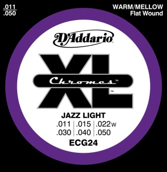 ECG24 XL Chromes Guitar String (jazz light, flat wound) . D'Addario