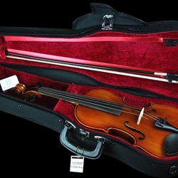 Eastman CA1301C 1/2 Size Violin Shaped Case - Black W / Red