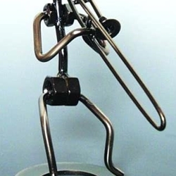 461153 Metal Trombone Player Sculpture . Music Treasures