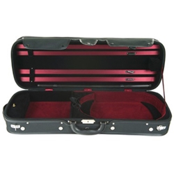 CA1906BLK/RED Oblong Violin Case (4/4, black/red) . Eastman