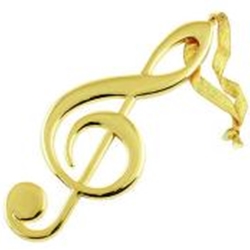 39133 G-Clef Ornament (gold) . Aim