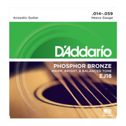 EJ18 Acoustic Guitar String Set (heavy gauge, phosphor bronze) . D'Addario
