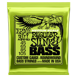 2856 Regular Slinky Custom Gauge Bass Guitar Strings (med. scale, roundwound 45-105) . Ernie Ball