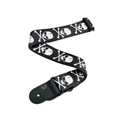 50H01 Cross Bone Skull Guitar Strap . D'Addario