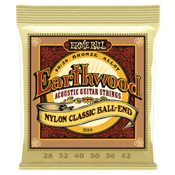 P02069 Earthwood Classical Guitar String Set (ball end, 80/20, bronze alloy) . Ernie Ball