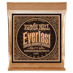 P02548 Everlast Coated Acoustic Guitar Strings (ight, phosphor bronze) . Ernie Ball