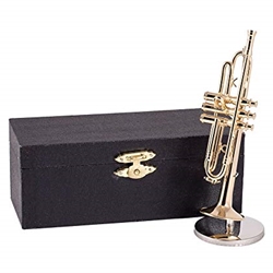 Music Treasures 400003 Trumpet Miniature (4 3/4") w/Case and Stand